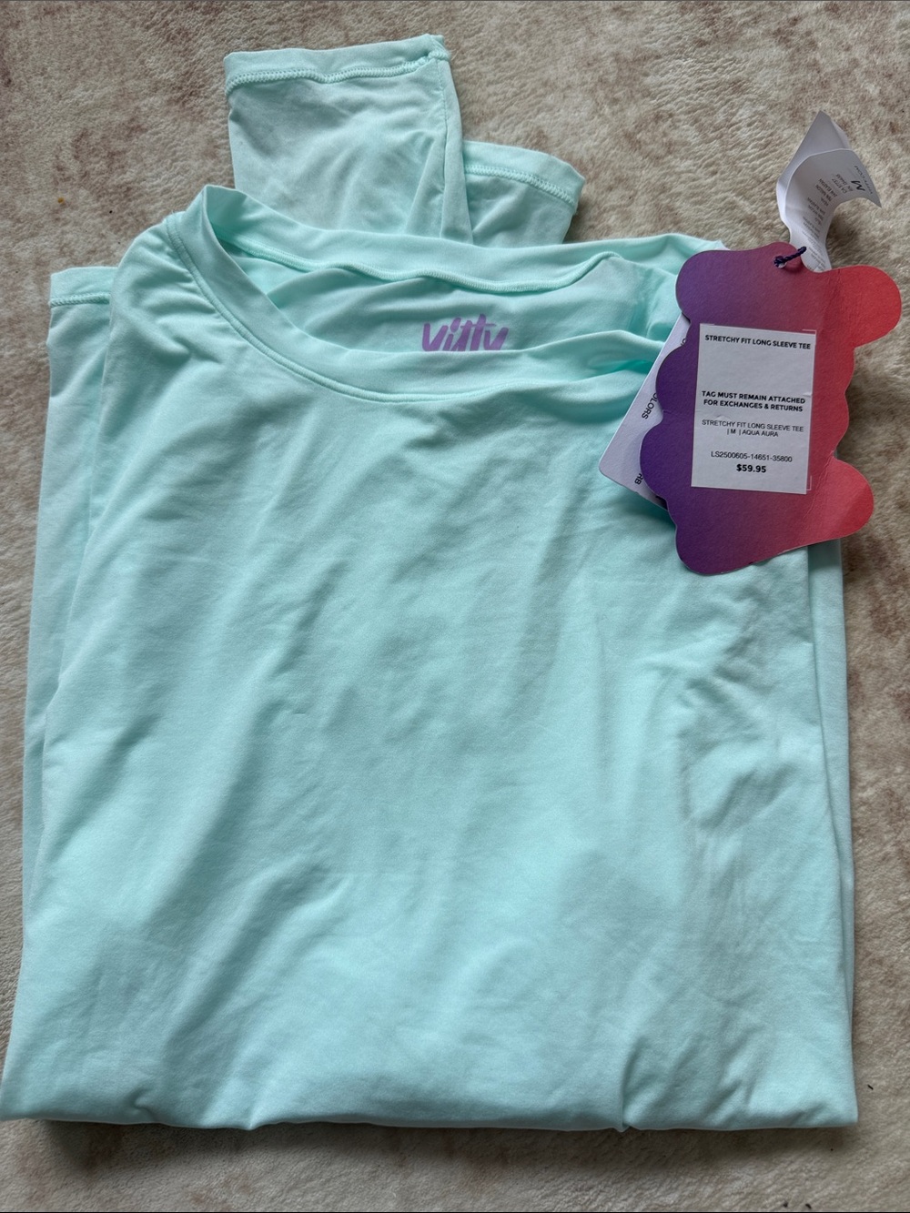 Yitty by Fabletics Mint Green Long Sleeve Stretch Tee